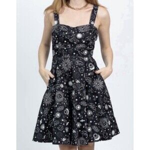 EVA ROSE Zodiac Celestial Astrology Fit Flare Mini Dress PIN UP ROCKABILLY